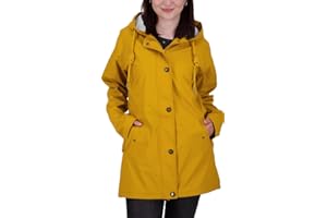 Ankerglut Damen Friesennerz Regenmantel Kapuze Gefüttert Wasserdicht Wetterfest Übergangsjacke #Ankerglutnebel Regenjacke