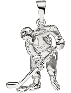 JOBO Anhänger Eishockeyspieler Eishockey 925 Silber matt mattiert Silberanhänger