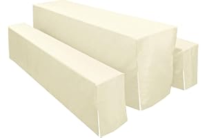 ‎MODERNO MODERNO blickdichte 3tlg. Hussen für Festzeltgarnituren 50er Bierbank Hussen in Creme - Bierzeltgarnitur Bierbank-Hussen & Biertisch-Husse Set