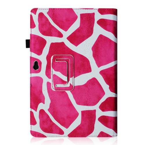 Fintie Schutzhülle Flip Case mit Stylus Halterung für Microsoft Surface RT/Surface 2 26,9 cm nicht kompatibel mit Windows 8 Pro – – ZD-Giraffe Magenta Surface 2 / Surface RT - 6