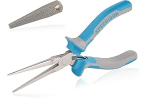 SPEEDWOX Szczypce igłowe 15 cm do produkcji biżuterii, mini bardzo długi nos, cienkie szczypce do nosa, gładkie szczęki szczypce z osłoną ochronną, precyzyjne pętle drutu, małe narzędzia do produkcji