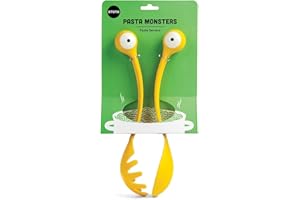 ‎OTOTO OTOTO Pasta Monster Spaghetti Besteck Salatbesteck - Lustige BPA-Freie Küchen Gadgets - 100% Lebensmittelecht Löffel & Gabel Küchenhelfer Set - Servierbesteck Salat & Pasta - 30 x 8,5 x 5,5 cm