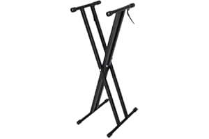 Greensen Keyboard-Ständer Tragbarer X-Style Tastaturständer Doppelstrebiger Klavierständer Höhenverstellbar Keyboardstativ Schwarz Klavier Halterung für E-Piano, Keyboard und Stagepiano