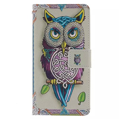 Preisvergleich Produktbild Schutzhülle Samsung Galaxy S6, coffeetreehouse für Samsung Galaxy S6 Schutzhülle Lanyard Handschlaufe Brieftasche Ledertasche PU Leder Brieftasche Schutzhülle Schale mit Stand und die Slots Kreditkarte Wallet / Case / Schutzhülle, TPU Silikon Schutzhülle, Flip Holster für Samsung Galaxy S6 – Eule