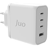 Juo 100W 4 Portlu USB-C + USB-A GaN Şarj Aleti iPhone& Macbook & Notebook Uyumlu PD Type-C Hızlı Şarj Cihazı Beyaz