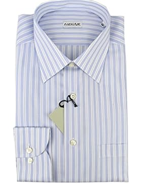 Camicia Uomo Collo Italia 16 41 Righe Bianco/Celeste Popeline