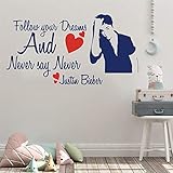 juegos de justin bieber y selena gomez saw game Fácil de instalar y quitar zhuziji Tatuajes de Pared Justin Bieber Vinilo Pegatinas de Pared Chica Fresca Dormitorio Fondos de Pantalla Nunca Te Rindas Art Decor Wall Stick 58 X 108 CM