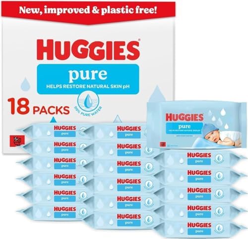 Huggies Pure Salviette Umidificate per Bambini, 18 Pacchi da 48 Pezzi