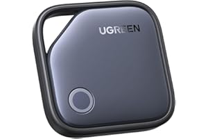 UGREEN FineTrack Compatible with Apple Find My (iOS only), Tracker Tag with 2-Year Replaceable Battery, 80dB Alarm Volume, Bluetooth Finder and Locator for Keys, Wallet, Luggage, Suitcase and More