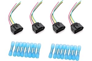 HAOTOM 4PCS/Set Conector de bobina de encendido Arnés de cableado Plug Compatible para Audi A3 A4 A5 A6 TT VW Passat Jetta Golf 1J0973724 2011340 1J0998724