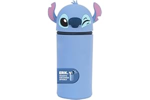 Grupo Erik Astuccio Stitch 3D - Astuccio Piccolo Portapennne da Scrivania in Silicone per la Scuola 2 en 1 | Lilo e Stitch Gadget Bambina, Cancelleria Regali Divertenti 7x18 cm