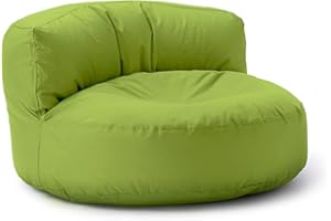 ‎LUMALAND Lumaland Sitzsack Lounge | Sofa-Sitzsack 90 x 50 cm mit Rückenlehne | Indoor & Outdoor Beanbag | Wasserabweisend & Robust | Mit anpassungsfähiger EPS-Füllung | Waschbarer Bezug [Grün]