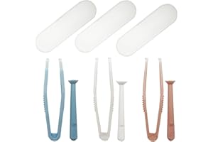 LUENHEGO 3 Packs Contact Lens Applicator Contact Lens Remover Tools and Contact Lens Tweezers Contact Lens Suction Stick Handler with Storage Case, Pink, Blue, White