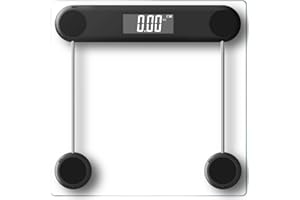 HomeFashion HFitness 28x28cm 180KG Digital Bathroom Scale Weighing Scales For Body Weight Backlit Display Weight Management