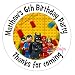 Eternal Design 48 x 30mm Personalised Glossy Kids Birthday Party "Thanks for Coming" White Stickers KBCS 161