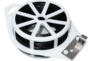 KINGLAKE 100M Pflanzen bindedraht dünn ummantelt gartendraht weich blumendraht Pflanzendraht rankhilfe mit Schneide für den Garten Bündeln von Pflanzen，Schwarz