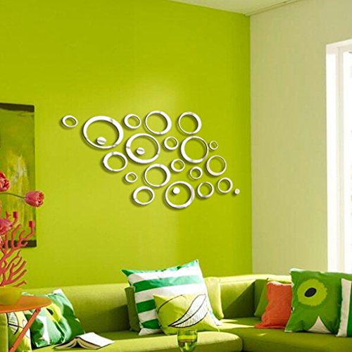 24 Stück Circle Spiegel Style abnehmbar Decal Kunst Wandbild Wand Aufkleber Haus Dekor - 4