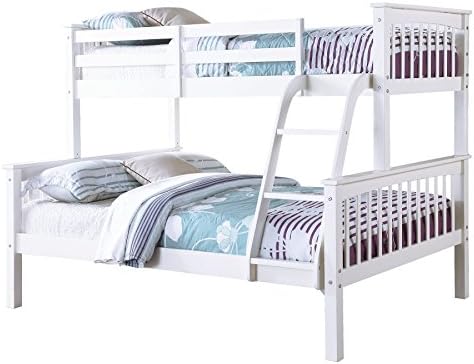Deerchair Furniture NOVARO TRIO BUNK BED FRAMES 3FT SINGLE 4FT6 DOUBLE, WHITE, MATTRESS NOT INCLUDED