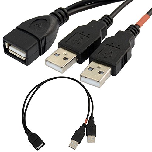Handsome 30 cm USB 2.0 A Power Enhancer Y Splitter Hub Adapter Kabel, 1 Buchse auf 2 Stecker Daten laden Kabel Verlängerungskabel (USB f-2 m) - 3