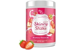 CLEAN FOODS CleanFoods AlmostSkinny Shake Strawberry Cheescake 600g I Substitut de Repas - Shake Diététique I Saveur cheesecake aux fraises I seulement 55 calories par repas I avec 22 vitamines et minéraux