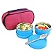 BMS MaxFresh 2 in 1 Steel & Polypropylene Lunch Box Set, 4 Pieces , Blue RS.349.00