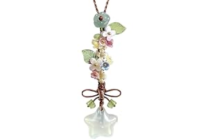 hänge med pärlor, hänge transparent stjärna med blommor, blad och rosett, tillbehör, dekoration och telefonskal, nyckelring och väskberlock dam