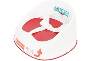 Prince Lionheart Booster Squish Seat | 12m+ - 5yrs (60lbs) | Lightweight | 3-Point Harness | Rigid Base | Springy Seat | Slip-Resistant | Attached To Chair & Child - Flashbulb Fuchsia Pink