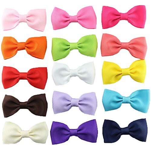 15 pcs gefleckte Schleife Fliege Accessoires Haarspange Haarklammer Haarclips für Babys, Kinder,Mädchen oder junge Frauen - 2