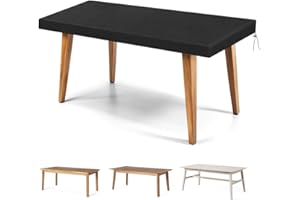 OFFCUP Funda de Mesa Exterior Impermeable, Durabilidad Tela Oxford 210D Funda Protectora Muebles Jardin, Anti-UV Resistente al Viento Cubierta para Mesa de Patio (180x100x15cm)
