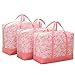 Produktbild Dexinx 3er-Set Kleidertaschen Koffer Organizer Packing Cubes Erhöhen Tragbar Aufbewahrungstasche für Kleidung Steppdecke Pink