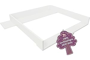 ‎PUCKDADDY Puckdaddy Marius | Wickelaufsatz kompatibel mit IKEA Hemnes Kommoden u.Ä. | 108x80x10 cm | Wickelauflage mit Blende aus weißem MDF-Holz | Premium Wickelaufsatz inkl. Montagematerial zur Wandmontage