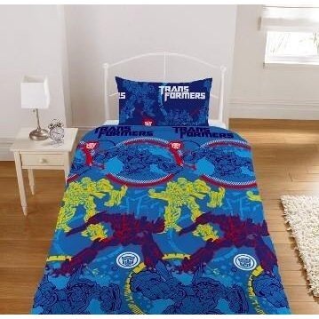 Childrens/Kids Boys Transformers Quilt/Duvet Cover Bedding Set (Single) (Blue)
