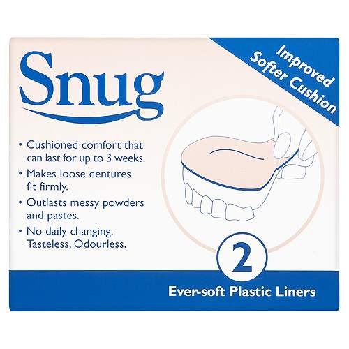 Preisvergleich Produktbild Snug Gebiss-Haftkissen, mit weicher Kunststoffeinlage, verbessertes und weicheres Design, 2 Stück