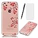 Produktbild Lotuslnn iPhone 6 Plus/6S Plus Hülle,iPhone 6 Plus/6S Plus Case TPU Silikon Transparent Schutzhülle Tasche Housse (Hülle+ Stylus Pen + Tempered Glass Protective Film)- fleurs de cerisier