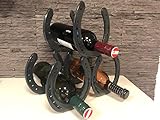  Hufeisen Weinregal, Flaschenhalter, ideales Geschenk für Pferdeliebhaber, Anthrazit