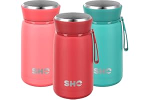 SHO - Thermos per alimenti, in acciaio inox, a doppia parete, con isolamento sottovuoto, contenitore per alimenti, 10 ore di calore e 20 ore di freddo, 530 ml, senza BPA (rosso vulcanico, 800 ml)