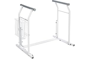 Ridder A0110101 - Maniglie mobili di appoggio per WC, con Cestino, Colore: Bianco