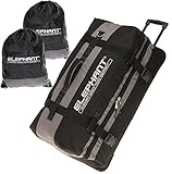  ELEPHANT TROLLEY 80 cm XXL Reisetrolley Rolltasche Trolly Koffer 120 Liter / Schwarz-Grau