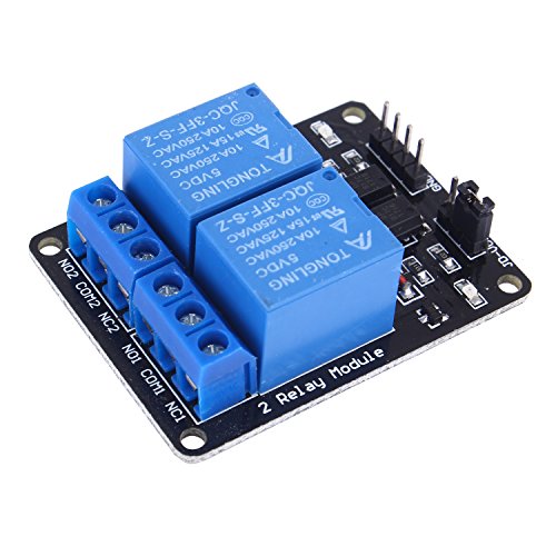 RingSun 2 Kanäle 5V Relais Modul Relaiskarte Relay Shield Module Brett AC 250V/10A, DC 30V/10A; SRD-05VDC-SL-C