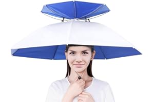 YANGSHINE 2PCS Regenschirm Hut mit elastischem Band, Outdoor Angeln Regenschirm Cap Folding Headwear Regenschirm Hut