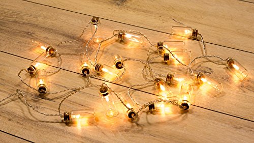 Wunderfabrik Maravillas fábrica 20 LED de luz Cadena Cristal biberones, Funciona con Pilas - Decoración