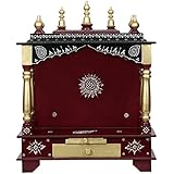 HomeCrafts Wooden Temple for Home (Medium-18 X 12 X 24 (WXDXH)inch, Maroon)