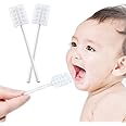 ECVV 30Pcs Baby Toothbrush Infant Oral Care and Cleaning Stick Baby Tongue Cleaner Hygienic Practical Soft Gauze Brush Head for Mouth Cleaning for Newborn