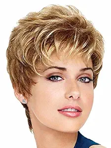 Aspire Average Cap Wig Color G20+ Wheat Mist - Gabor Wigs Womens Short Boy Cut Synthetic Loose Layers Curls Capless Comfort Fit