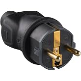 legrand 050196 Professional Plug, 3680 W, 230 V, Black | Plug plug, 2P+T 16A, IP44 IK08, Material Rubber Great Resistance, Bl