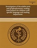 Image de Investigation of Decodable Texts and Graphophonemic Reading Intervention for Children with Specific Language and Reading Impairment