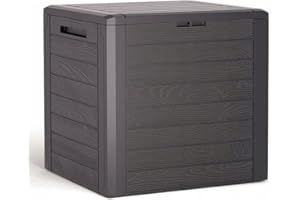 RG-Vertrieb Storage Box 140 L - Garden Chest With Wood Look and Cushion Box (Umbra)
