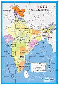 FunBlast Map of India Jigsaw Puzzle for Kids Jigsaw Puzzle for Kids of Age 3-5 Years ? 24 Pcs (Multicolor, Size 30X22 cm)