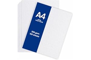 3 Ace Crafts 100 Sheets of A4 White Card Linen 300gsm, A4 Thick Paper for School Arts and Craft, Printing Sheet, Card Making, Wedding Invitations, Christmas, Birthday Cards, Drawing & Crafting