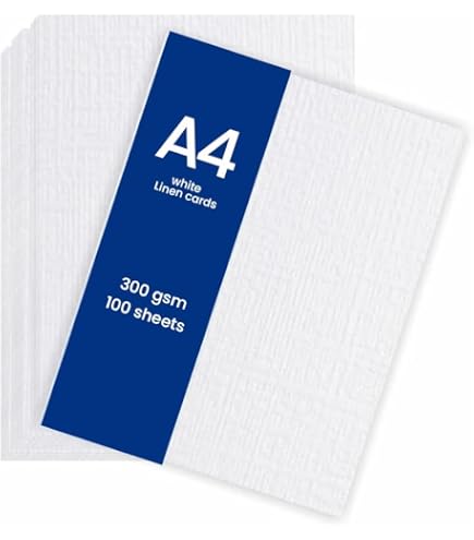 White Linen Textured A4 Cardstock - 250gsm, 100 Sheets - UK